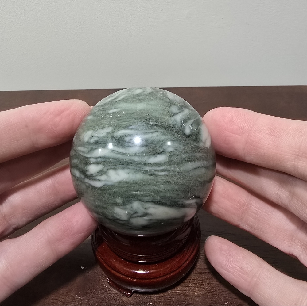 Zebra Serpentine Crystal Sphere 59 mm